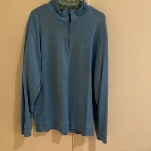 XXL Vineyard Vines Men's Light Blue Quarter Zip Pullover